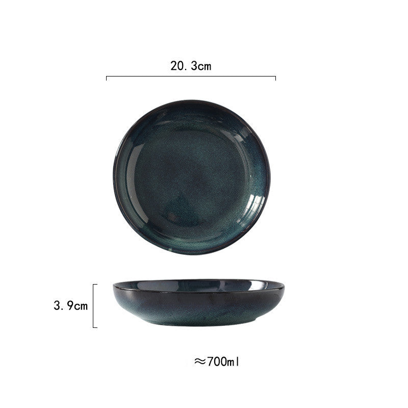 Ceramic soup plate "Middonaitoburū"