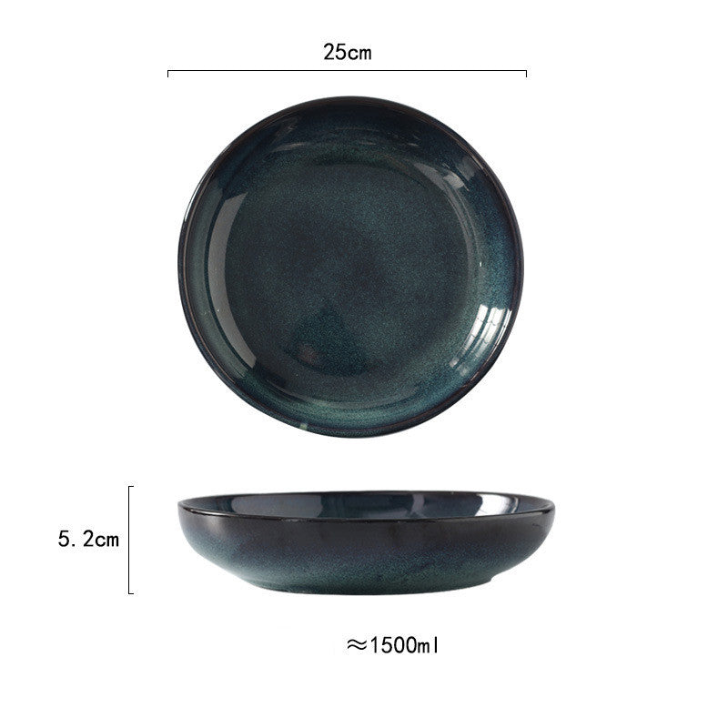 Ceramic soup plate "Middonaitoburū"