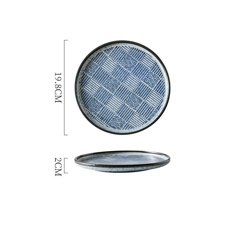 Japanese ceramic plate "Seigaiha"