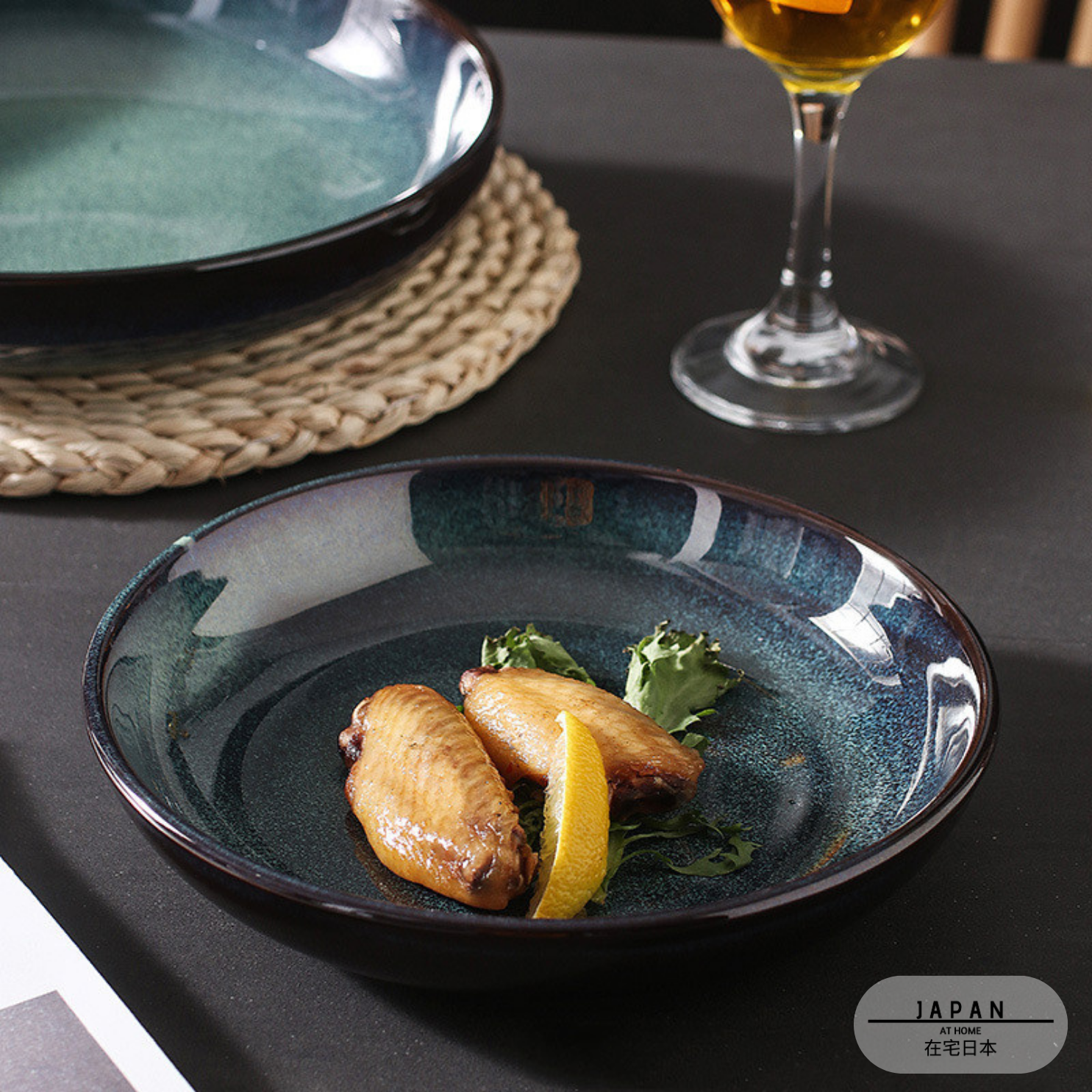 Ceramic soup plate "Middonaitoburū"