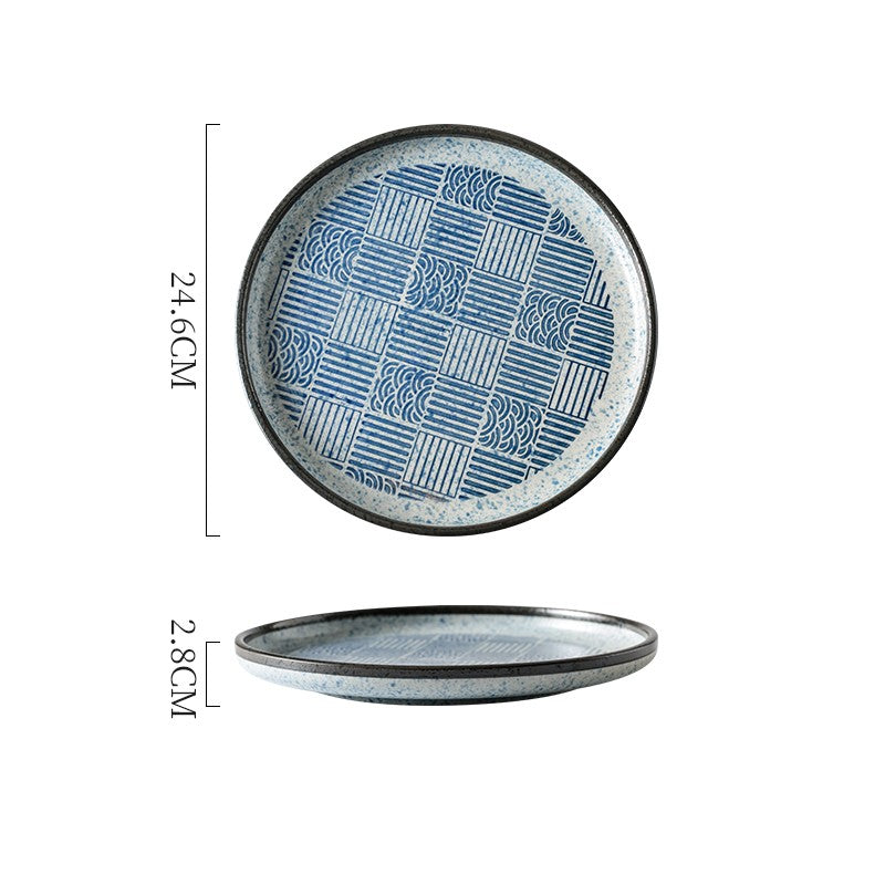 Japanese ceramic plate "Seigaiha"
