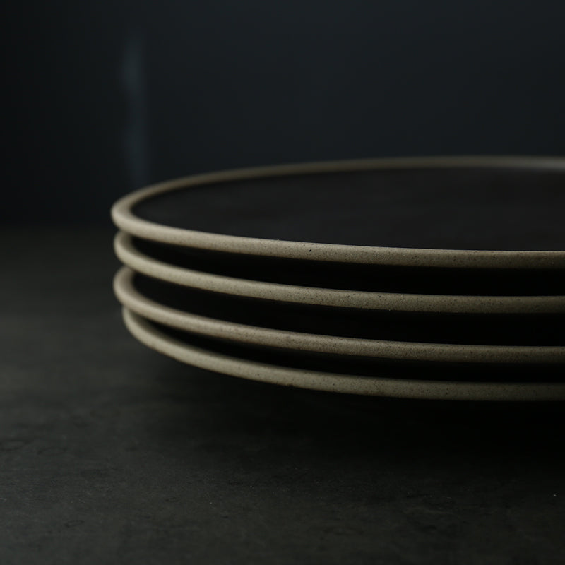 “Inoue” black glazed stoneware plate