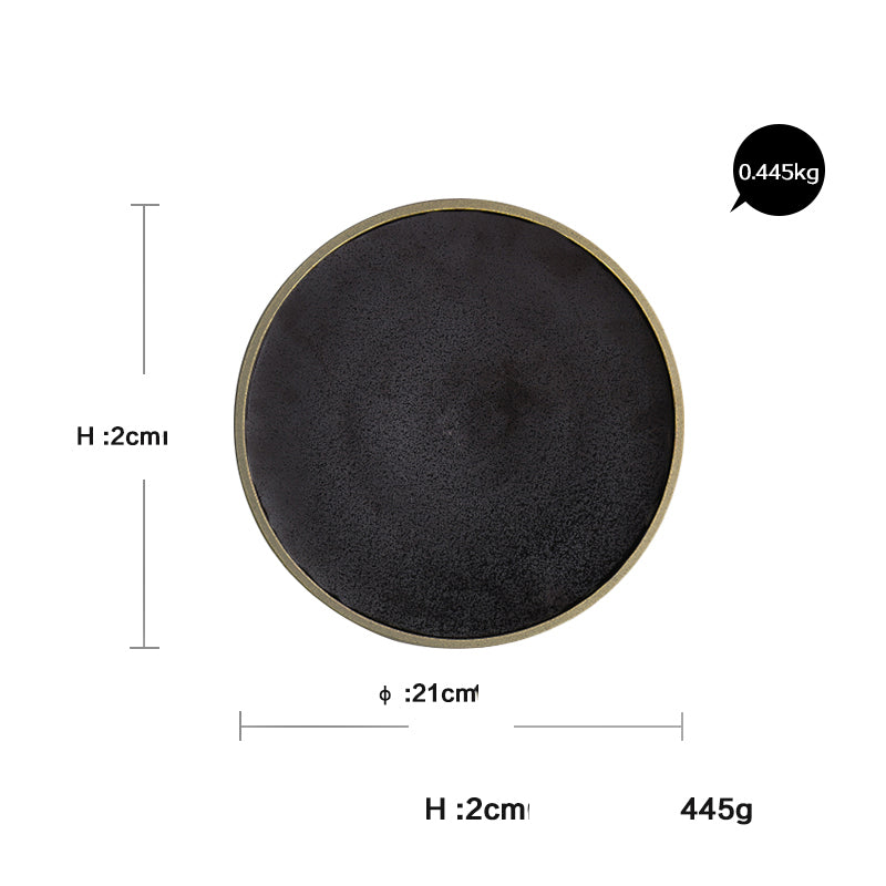 “Inoue” black glazed stoneware plate