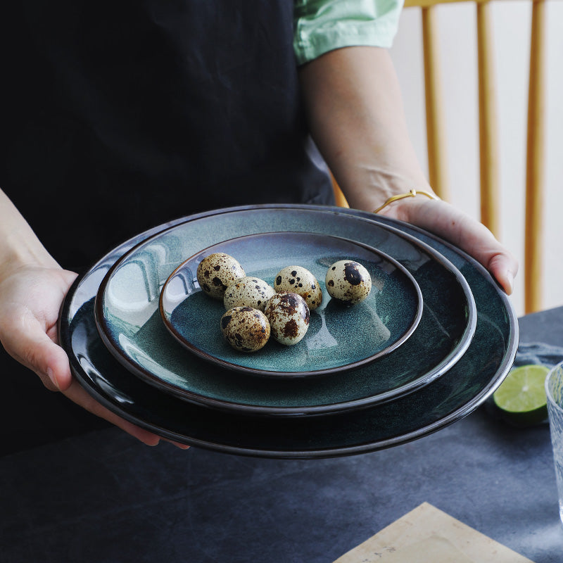 Blue ceramic plate "Mihara"