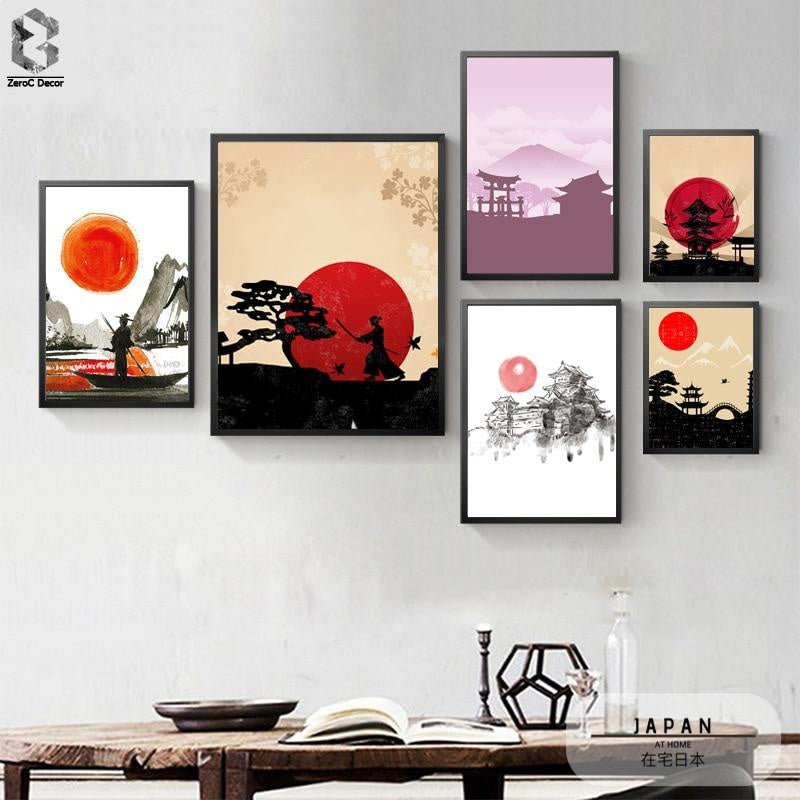 Japanese posters in the "Ink Drawing" style