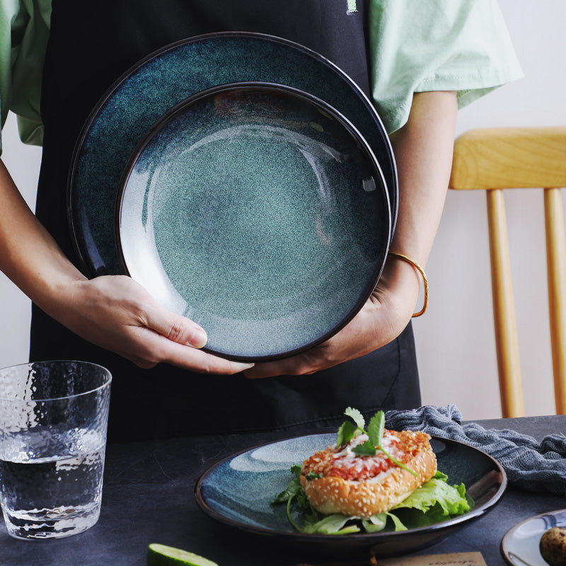 Blue ceramic plate "Mihara"