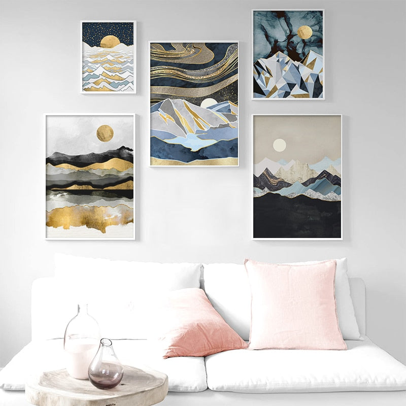 NEW || Japanese poster - Abstract landscape, "Blue Desert"