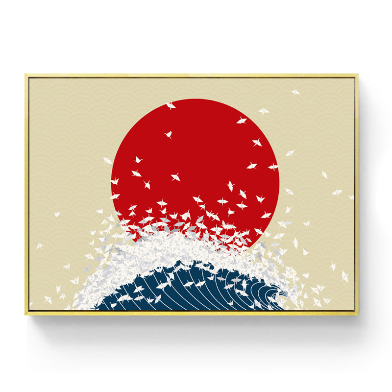 Japanese poster - "Rising Sun and Origami"