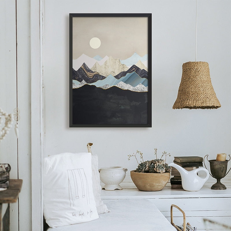 NEW || Japanese poster - Abstract landscape, "Blue Desert"
