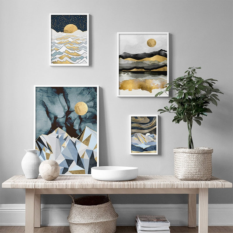 NEW || Japanese poster - Abstract landscape, "Blue Desert"