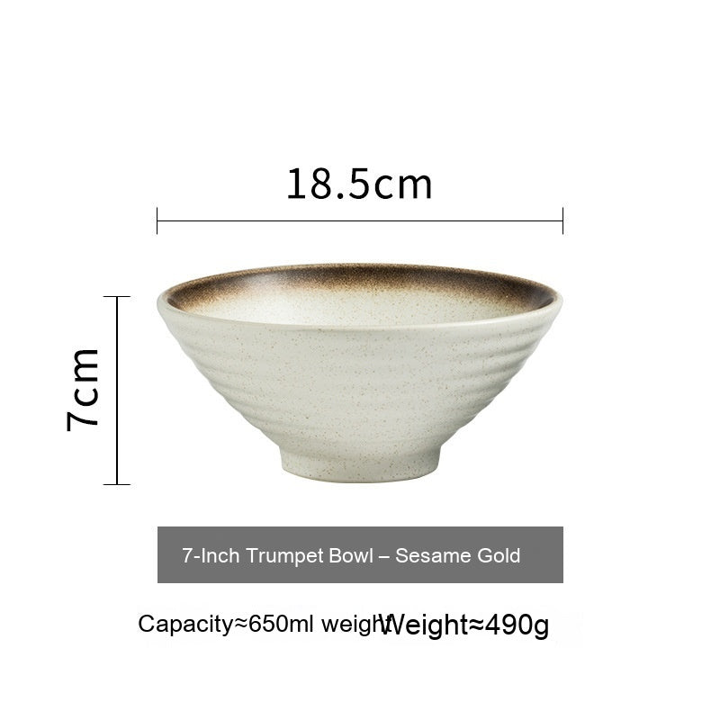 Japanese Style Ceramic Bowl Household Large Ramen Creative Tableware