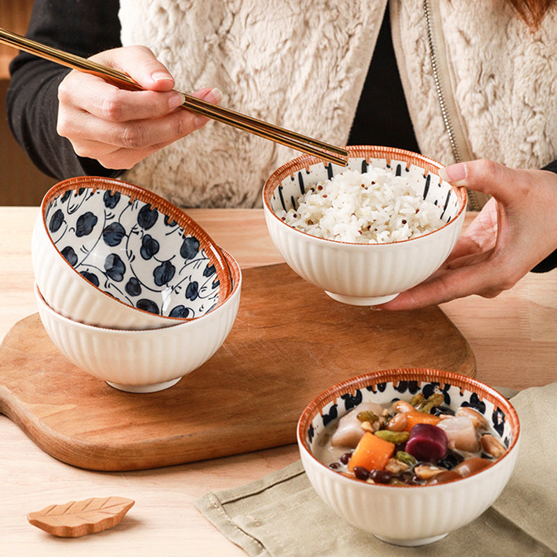 Set of 6 "Tama" hand-painted bowls