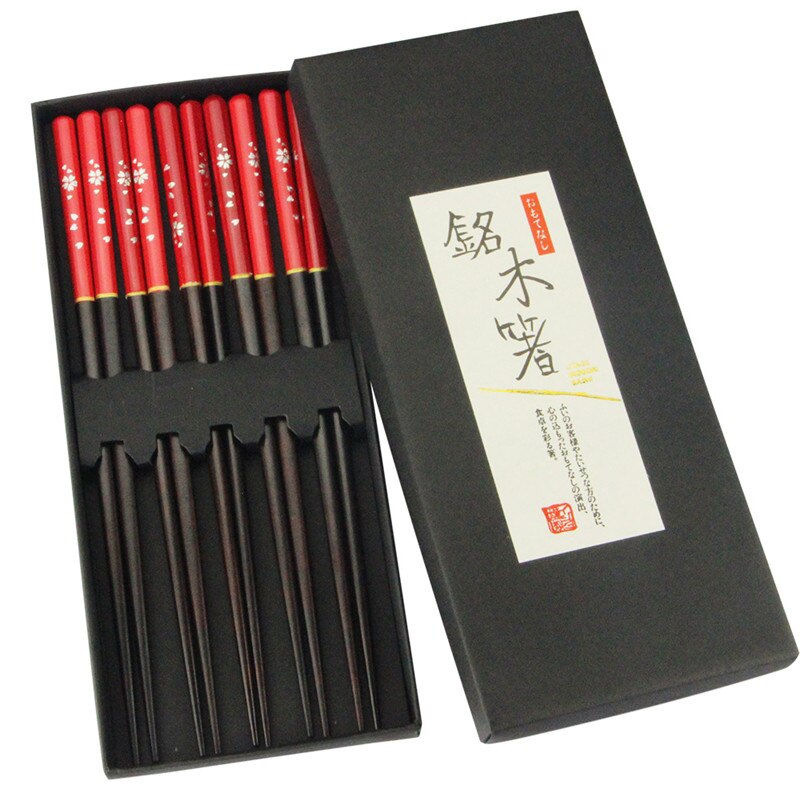 Coffret de baguettes « Kyōto » en bois laqué