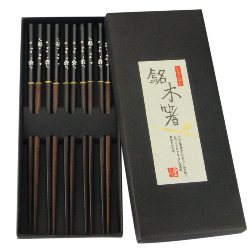 Coffret de baguettes « Kyōto » en bois laqué
