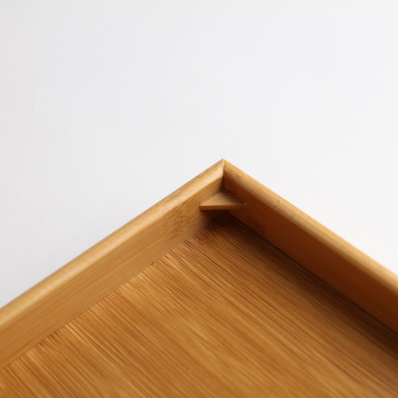 Traditional tea tray in natural bamboo