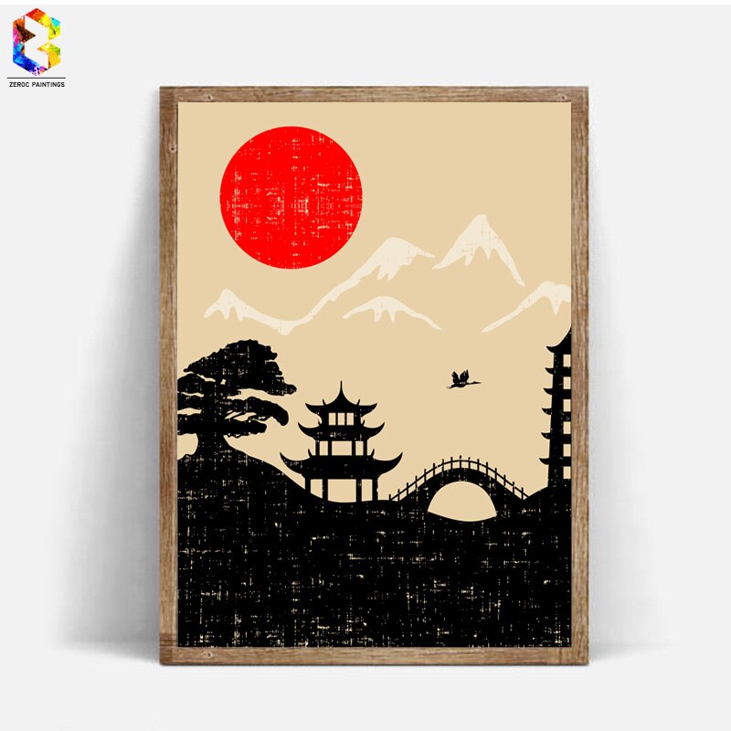 Japanese posters in the "Ink Drawing" style