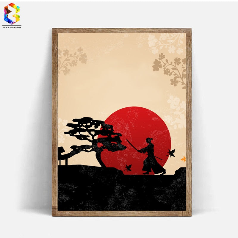Japanese posters in the "Ink Drawing" style