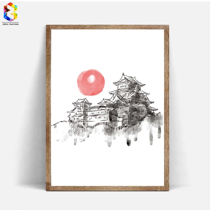 Japanese posters in the "Ink Drawing" style