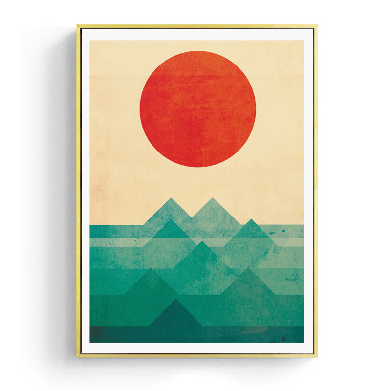 Japanese poster - Abstract landscape, "Sun on the mountain"