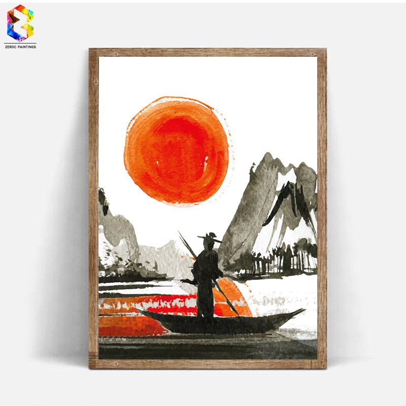 Japanese posters in the "Ink Drawing" style