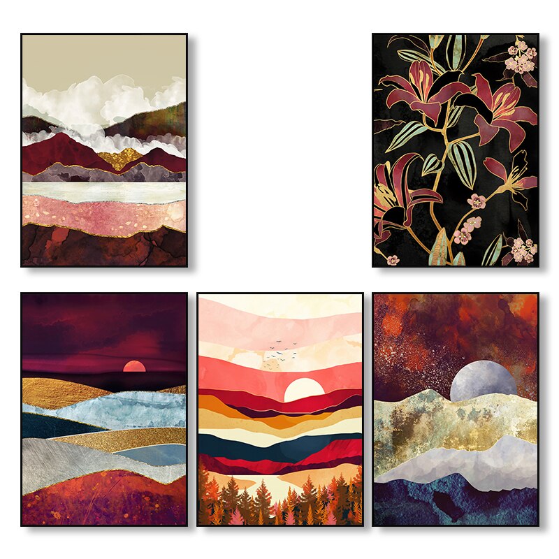 Japanese poster - Abstract landscape, "Sunset"