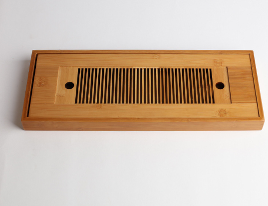 Traditional tea tray in natural bamboo