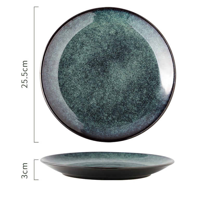 Japanese blue ceramic plate "Mihara"