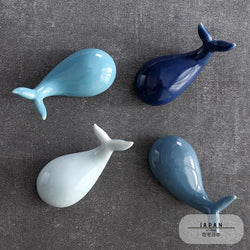 Pottery small whale chopstick holder