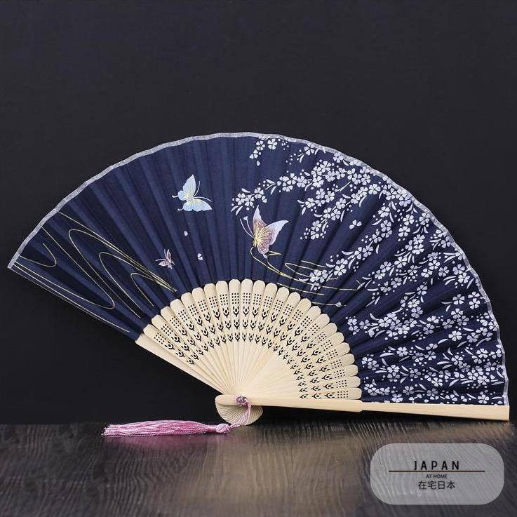 Japanese bamboo and satin fabric fans